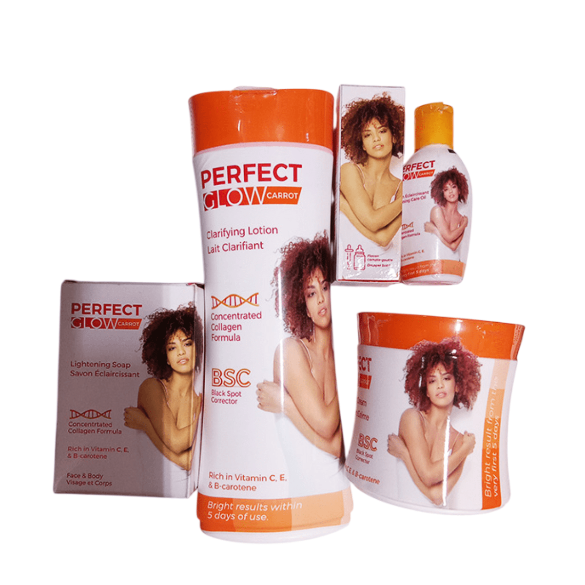 Perfect glow carrot skincare lotion, cream, soap, serum & oil-Price in Kenya
