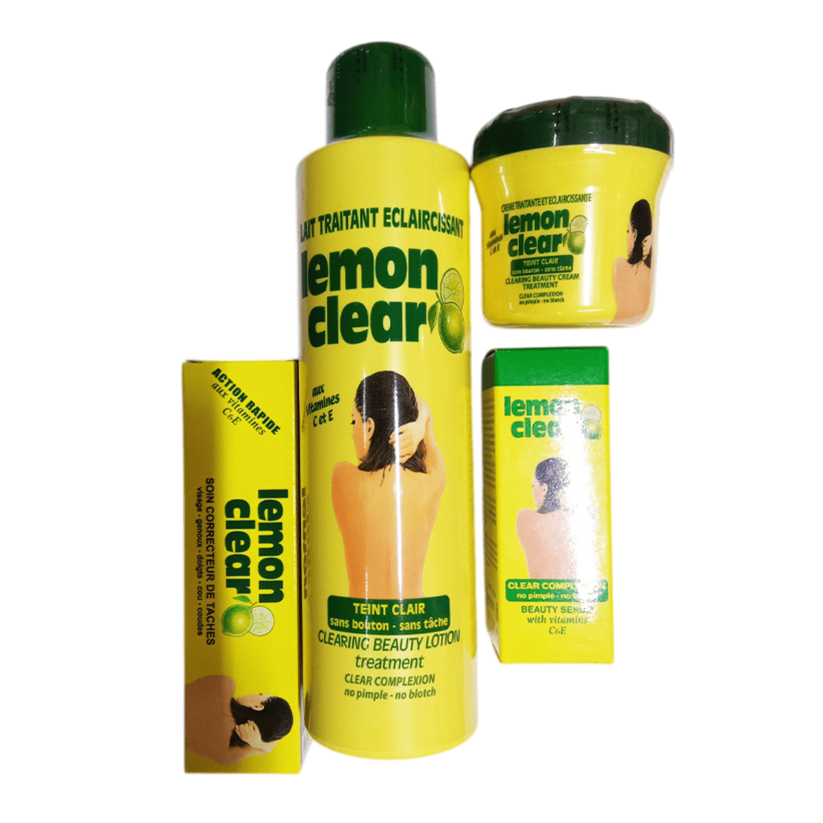 Lemon clear lotion, cream, serum & tube cream skincare set -Price in Kenya